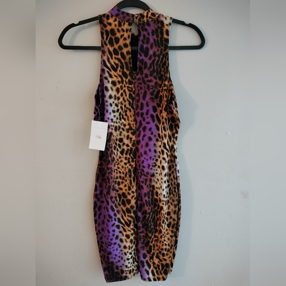 NWT Leopard Print Mini Dress - Picture 3 of 7